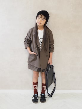 「GLOBAL WORK（グローバルワーク）のアイテム」を使った、cocomaru.さん（キッズ・124cm）の秋コーディネート