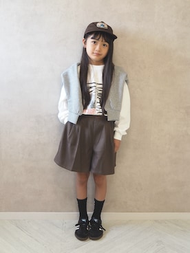 「アイテム（スウェット）」を使った、cocomaru.さん（キッズ・122cm）の秋コーディネート