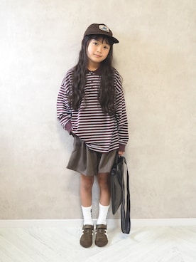 「GLOBAL WORK（グローバルワーク）のアイテム」を使った、cocomaru.さん（キッズ・124cm）の秋コーディネート