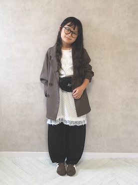 「Auntie Rosa Holiday（アンティローザホリデー）のアイテム」を使った、cocomaru.さん（キッズ・124cm）の秋コーディネート