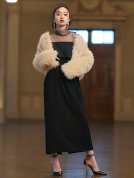 「アイテム（ドレス）」を使った、RUIRUEBOUTIQUEさん（レディース・161cm）の冬コーディネート