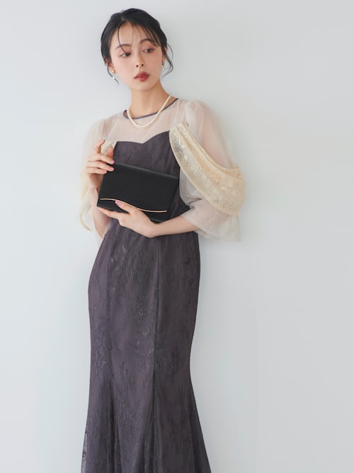 オケージョンドレス 結婚式 ｜ レース オフショル マーメイド フレア