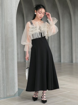 「RUIRUE BOUTIQUE（ルイルエブティック）のアイテム（ドレス）」を使った、RUIRUEBOUTIQUEさん（レディース・165cm）の春コーディネート