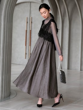 「RUIRUE BOUTIQUE（ルイルエブティック）のアイテム（ドレス）」を使った、RUIRUEBOUTIQUEさん（レディース・161cm）の春コーディネート
