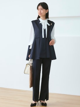 「アイテム（スーツセット）」を使った、RUIRUEBOUTIQUEさん（レディース・162cm）の秋コーディネート