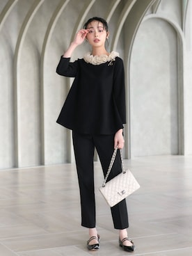 「ブローチ」｜RUIRUEBOUTIQUEさん（レディース・165cm）の春コーディネート