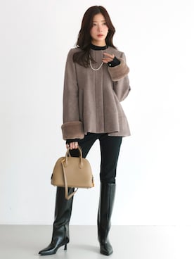 RUIRUEBOUTIQUEさん（レディース・160cm）の冬コーディネート
