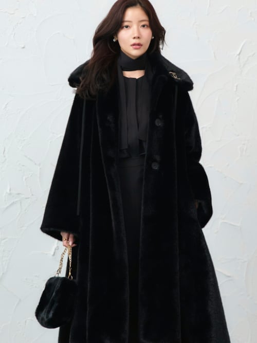 【Double by REGENCE】 ロングコート カシミヤ ファー 高級 Double by REGENCE】 ロングコート カシミヤ ファー 高級