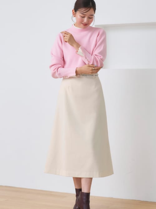 洗える ｜ アンチピリング バイカラー ニット ｜ 長袖 ニットトップス