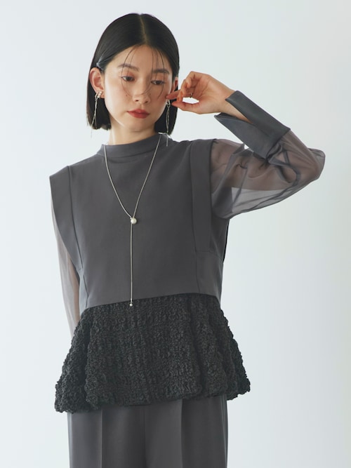 オケージョンドレス 結婚式 ｜ バックリボン トップス ＆ ペプラム