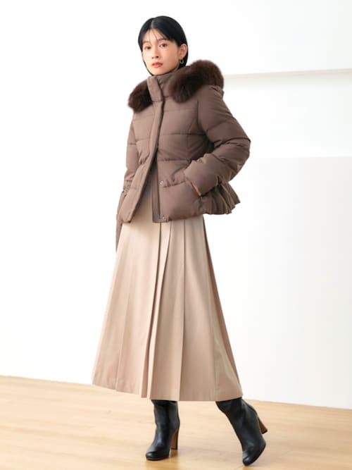 ストレッチ ｜ スマートライン スカート ( Bタイプ ) ｜ レディース ロングスカート シンプル きれいめ 大人カジュアル オフィスカジュアル 美脚 プリーツスカート