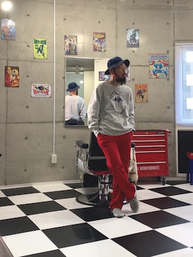 「Lee（リー）のアイテム（スウェット）」を使った、TERRYさん（メンズ・172cm）の秋コーディネート