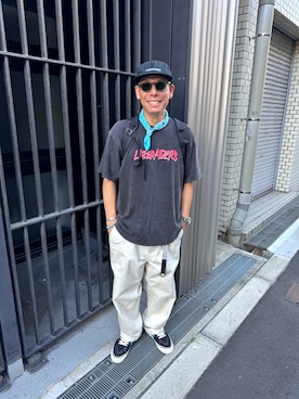 「アイテム（チノパンツ）」を使った、dai5rouさん（メンズ・170cm）の夏コーディネート