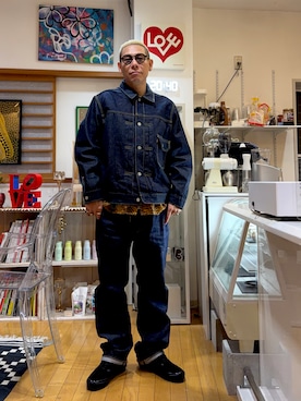 「アイテム（デニムジャケット）」を使った、dai5rouさん（メンズ・170cm）の秋コーディネート