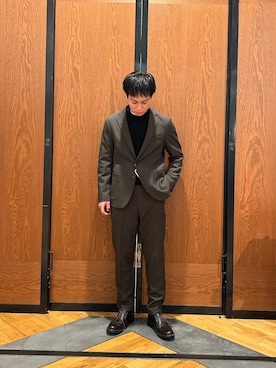 「アイテム（スーツパンツ）」を使った、ほしださん（メンズ・170cm）の冬コーディネート