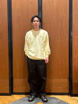 「FORK&SPOON（フォークアンドスプーン）のFORK&SPOON　フレンチドリルピグメントチノパンツ（その他パンツ）」を使った、ほしださん（メンズ・170cm）の春コーディネート