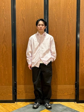 「FORK&SPOON（フォークアンドスプーン）のFORK&SPOON　フレンチドリルピグメントチノパンツ（その他パンツ）」を使った、ほしださん（メンズ・170cm）の春コーディネート