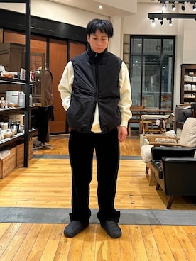 「アイテム（ダウンベスト）」を使った、ほしださん（メンズ・170cm）の冬コーディネート