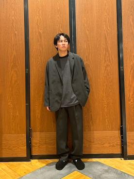 「秋のシャツ着こなし術」｜「アイテム（シューズ）」を使った、ほしださん（メンズ・170cm）の秋コーディネート