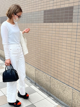「EFOLE（エフォル）のMini boston shoulder bag / ミニボストン ショルダー バッグ（ボストンバッグ）」を使った、aiさん（レディース・161cm）の春コーディネート