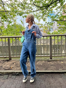 「CANAL JEAN（キャナルジーン）のアイテム（サロペット/オーバーオール）」を使った、aiさん（レディース・161cm）の秋コーディネート