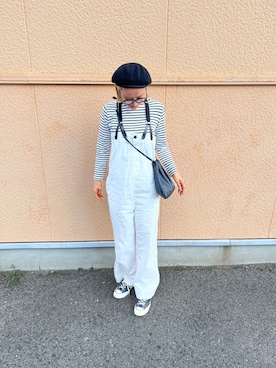 「CANAL JEAN（キャナルジーン）のアイテム（サロペット/オーバーオール）」を使った、aiさん（レディース・161cm）の秋コーディネート
