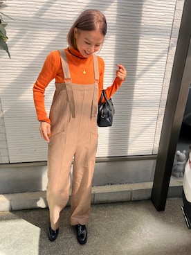 「JEANASIS（ジーナシス）のアイテム（サロペット/オーバーオール）」を使った、aiさん（レディース・161cm）の秋コーディネート
