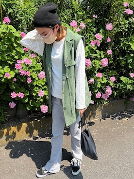 「CANAL JEAN（キャナルジーン）のアイテム（オールインワン・サロペット）」を使った、aiさん（レディース・161cm）の夏コーディネート