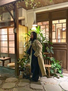 「アイテム（トレンチコート、その他）」を使った、Beoneさん（レディース・158cm）の秋コーディネート