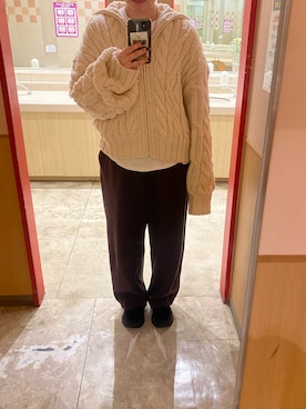 「アイテム（スウェットパンツ）」を使った、のんさん（レディース・161cm）の秋コーディネート