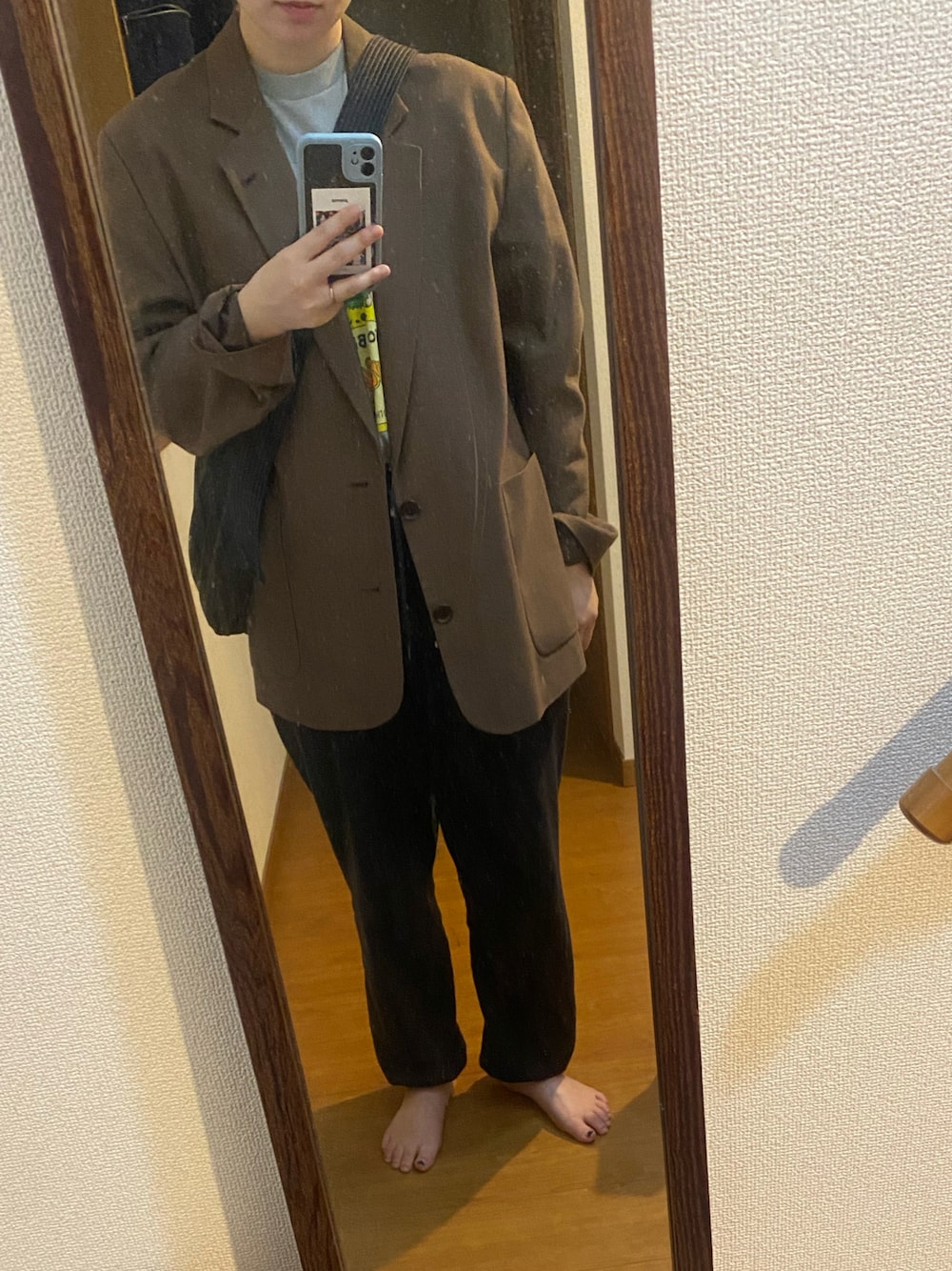 「秋冬コーデ、ジャケットスタイル、ジャケットコーデ、キレイめカジュアル」｜「TODAYFULのTODAYFUL(トゥデイフル) "Houndstooth Wool Jacket"ハウンドトゥースウールジャケット/12220110（テーラードジャケット、ブラウン系）」を使った、のんさん（レディース・161cm）の秋コーディネートの1枚目の写真
