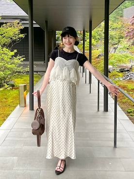 「hinari（ヒナリ）のアイテム」を使った、まるさん（レディース・153cm）の夏コーディネート