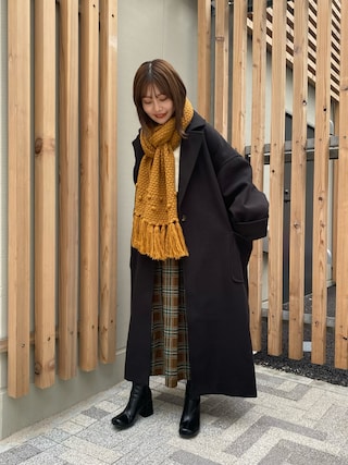 コーデ売り 冬服 ボーダー マフラー レトロコート プリーツスカート ボーダーニットマフラー（マフラー）｜notch.（ノッチ）の