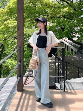 「hinari（ヒナリ）のアイテム」を使った、まるさん（レディース・153cm）の夏コーディネート