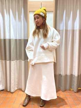 「Samansa Mos2 blue」｜「アイテム（スウェット）」を使った、nagamo 𓂃𖥍‪𓈒𓏸さん（レディース・153cm）の秋コーディネート