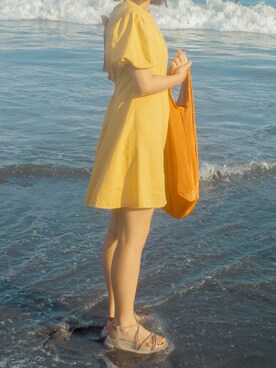「ミニワンピ」｜Cocoさん（レディース・158cm）の夏コーディネート