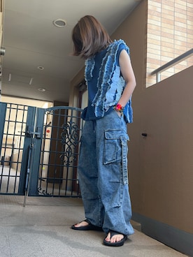 「アイテム（デニムパンツ）」を使った、☺︎ゆき❅*॰ॱさん（レディース・164cm）の夏コーディネート