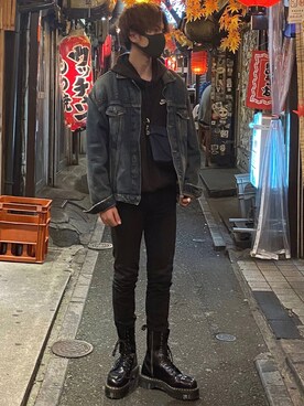 デニムジャケットを使った 韓国ファッション のメンズ人気ファッションコーディネート Wear