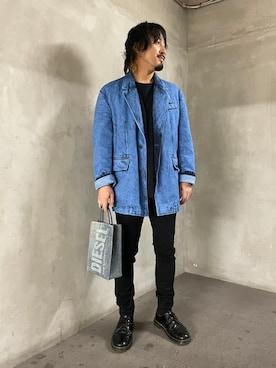 「DIESEL」｜「アイテム（ジャケット/アウター）」を使った、ENOmotoさん（メンズ・169cm）の秋コーディネート