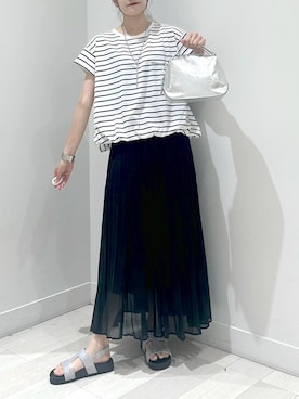 「アイテム（サンダル、グレー系）」を使った、ぽてとさん（レディース・158cm）の夏コーディネート