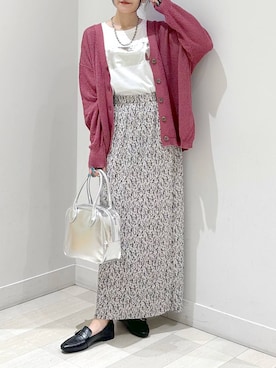 「アイテム（ボストンバッグ、グレー系）」を使った、ぽてとさん（レディース・158cm）の夏コーディネート