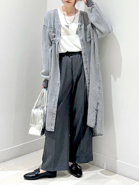 「アイテム（ボストンバッグ、グレー系）」を使った、ぽてとさん（レディース・158cm）の夏コーディネート