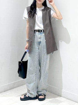 「体型カバー」｜ぽてとさん（レディース・158cm）の夏コーディネート