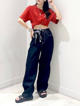 「アイテム（バンダナ/スカーフ）」を使った、ぽてとさん（レディース・158cm・20代）の夏コーディネート