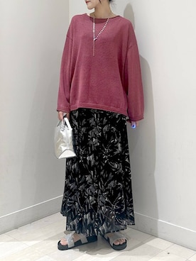 「アイテム（サンダル、グレー系）」を使った、ぽてとさん（レディース・158cm）の夏コーディネート