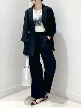 「GLOBAL WORK（グローバルワーク）のアイテム（テーラードジャケット）」を使った、ぽてとさん（レディース・158cm）の秋コーディネート