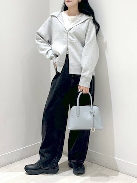 「GLOBAL WORK（グローバルワーク）のGOODデニムバギーパンツ/498388（デニムパンツ）」を使った、ぽてとさん（レディース・158cm・20代）の秋コーディネート