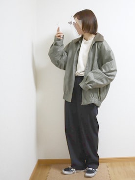 「flaner（フラネ）のアイテム（ジャケット/アウター）」を使った、あるぱか。さん（レディース・155cm）の春コーディネート