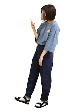 「haco!（ハコ）のpolka polka スポーツサンダル（サンダル）」を使った、あるぱか。さん（レディース・155cm）の夏コーディネート