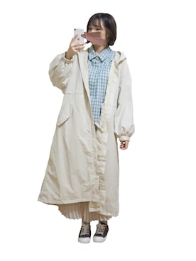 「ビッグシャツ」｜「アイテム（ジャケット/アウター）」を使った、あるぱか。さん（レディース・155cm）の秋コーディネート